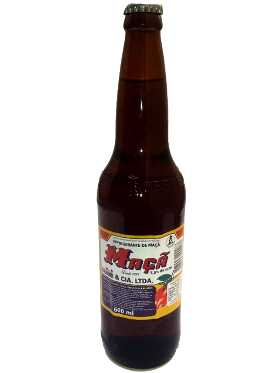 Garrafa de vidro do refrigerante de maçã Fabbri, 600 ml